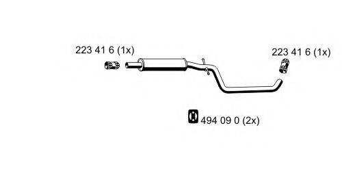 ERNST 155267 Середній глушник вихлопних газів