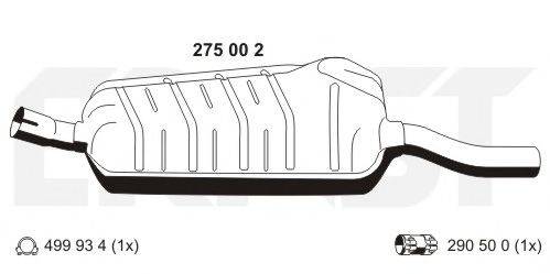 ERNST 275002 Середній глушник вихлопних газів