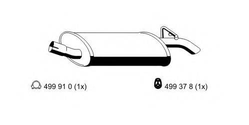 ERNST 311175 Глушник вихлопних газів кінцевий
