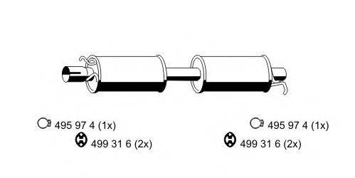 ERNST 330237 Середній глушник вихлопних газів