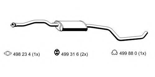 ERNST 342223 Середній глушник вихлопних газів