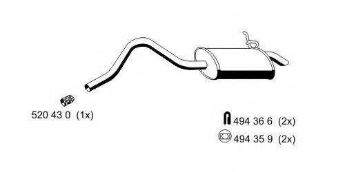 ERNST 522038 Глушник вихлопних газів кінцевий