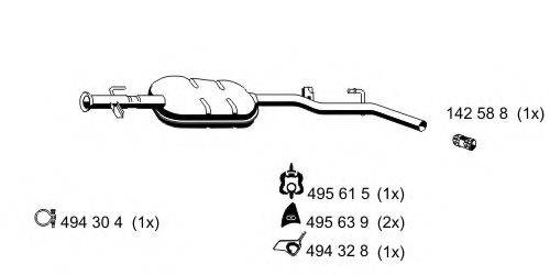 ERNST 522120 Середній глушник вихлопних газів