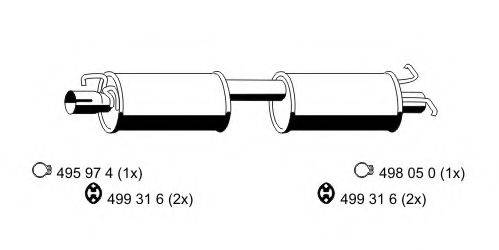 ERNST 331081 Середній глушник вихлопних газів