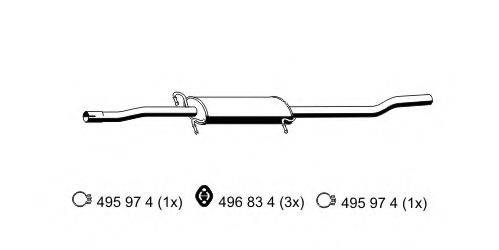 ERNST 385114 Середній глушник вихлопних газів