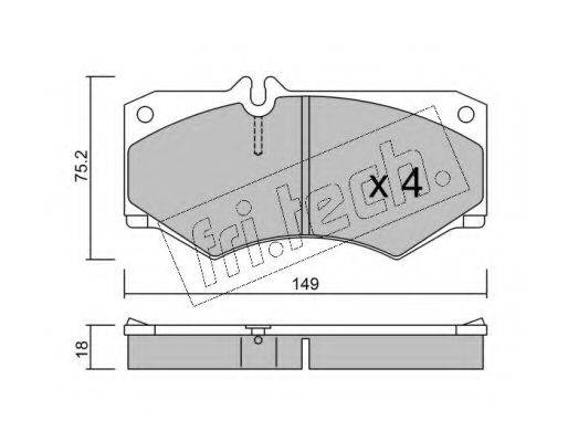 FRI.TECH. 0160 Комплект гальмівних колодок, дискове гальмо