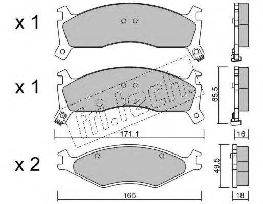 FRI.TECH. 3840 Комплект гальмівних колодок, дискове гальмо