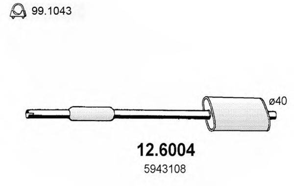 ASSO 126004 Середній глушник вихлопних газів