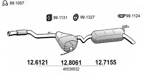 ASSO 126121 Середній глушник вихлопних газів