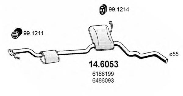 ASSO 146053 Середній глушник вихлопних газів