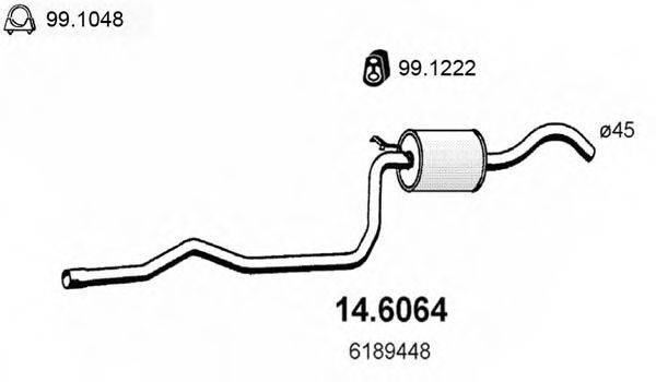 ASSO 146064 Середній глушник вихлопних газів