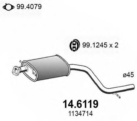 ASSO 146119 Середній глушник вихлопних газів