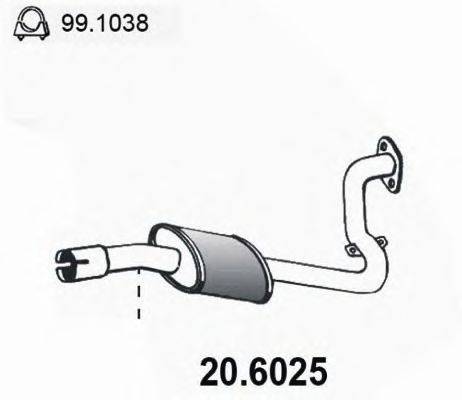 ASSO 206025 Середній глушник вихлопних газів