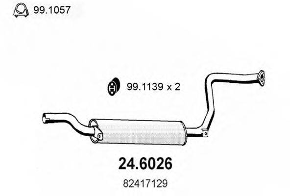 ASSO 246026 Середній глушник вихлопних газів