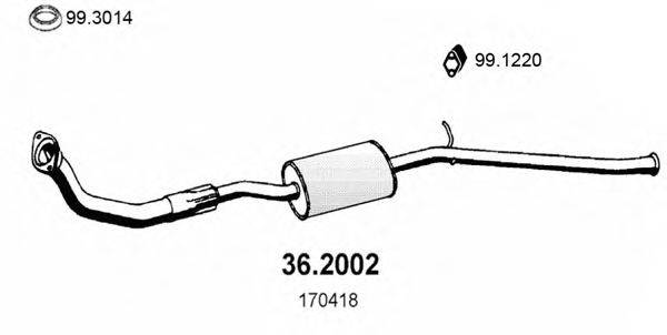 ASSO 362002 Передглушувач вихлопних газів