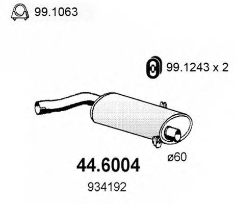 ASSO 446004 Середній глушник вихлопних газів