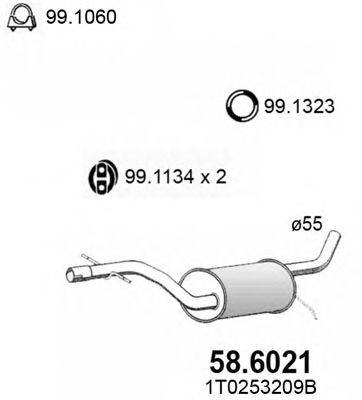 ASSO 586021 Середній глушник вихлопних газів