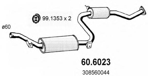 ASSO 606023 Середній глушник вихлопних газів