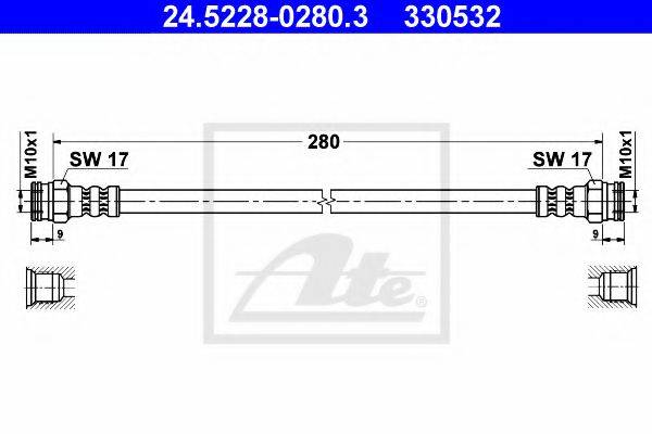 ATE 24522802803 Гальмівний шланг