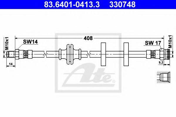 ATE 83640104133 Гальмівний шланг