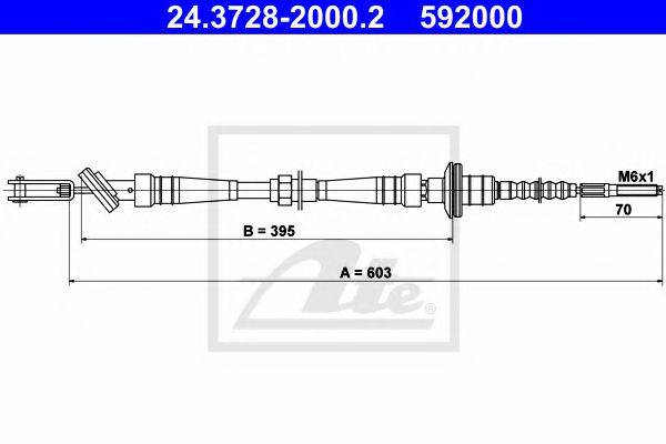 ATE 24372820002 Трос, управління зчепленням