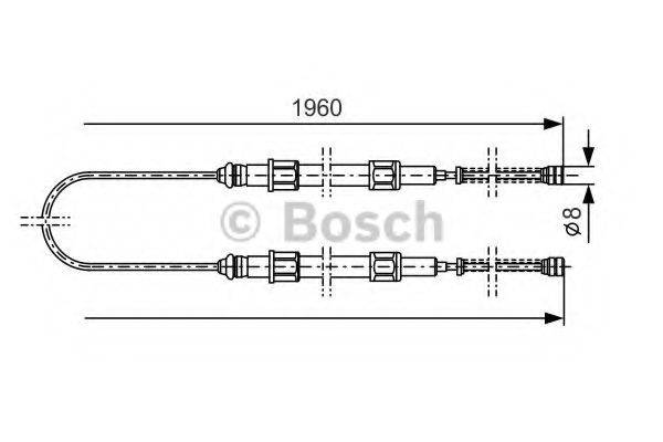 BOSCH 1987477002 Трос, стоянкова гальмівна система