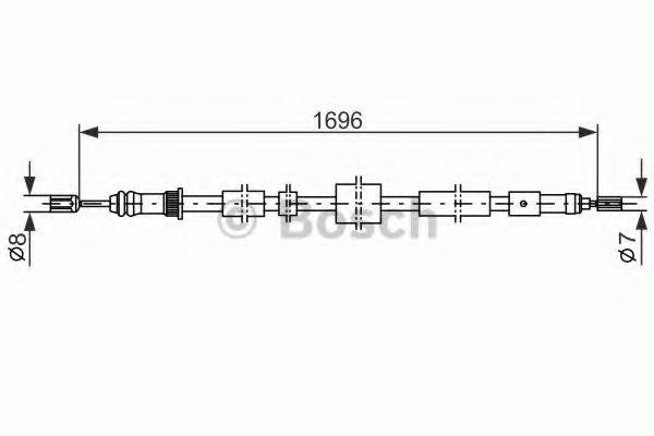 BOSCH 1987477431 Трос, стоянкова гальмівна система