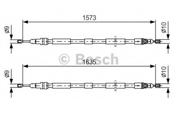 BOSCH 1987477615 Трос, стоянкова гальмівна система