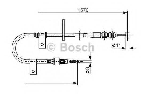 BOSCH 1987477875 Трос, стоянкова гальмівна система