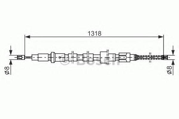 BOSCH 1987482244 Трос, стоянкова гальмівна система