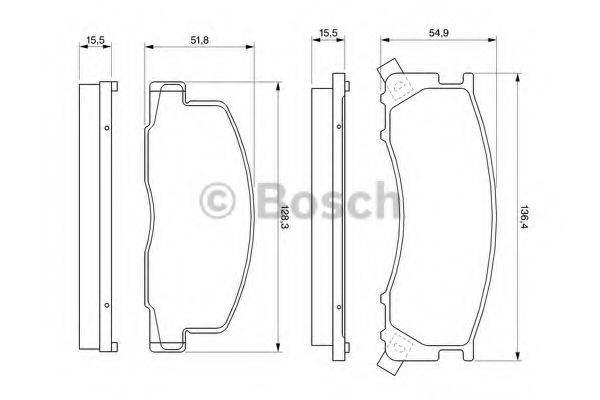 BOSCH 0986424183 Комплект гальмівних колодок, дискове гальмо