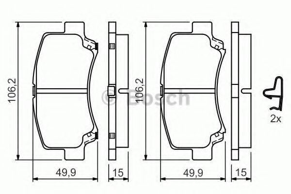 BOSCH 0986424626 Комплект гальмівних колодок, дискове гальмо