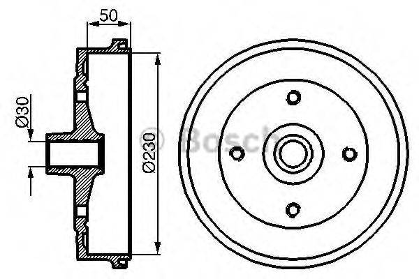 BOSCH 0986477030 Гальмівний барабан