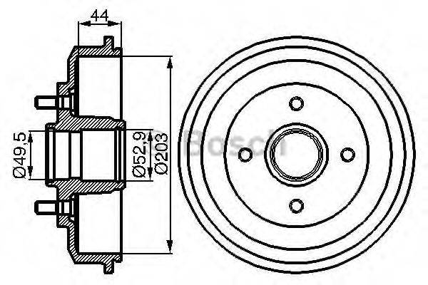 BOSCH 0986477102 Гальмівний барабан