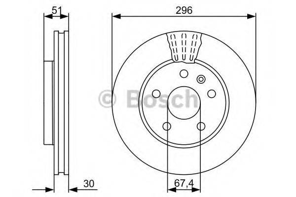 BOSCH 0986479C65 гальмівний диск