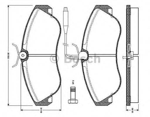 BOSCH 0986TB2029 Комплект гальмівних колодок, дискове гальмо