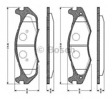 BOSCH 0986TB2253 Комплект гальмівних колодок, дискове гальмо