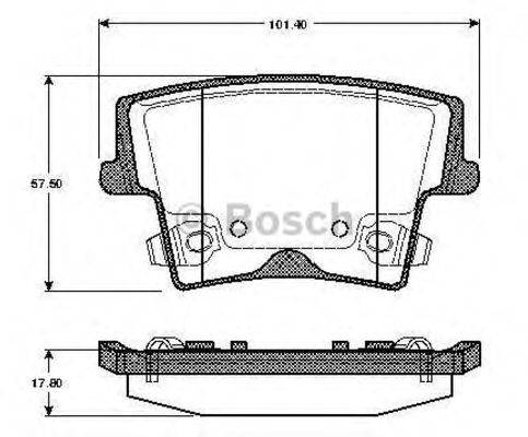 BOSCH 0986TB2887 Комплект гальмівних колодок, дискове гальмо