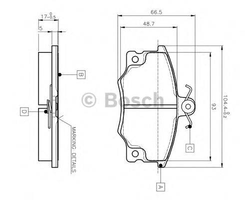 BOSCH 0986TB2006 Комплект гальмівних колодок, дискове гальмо