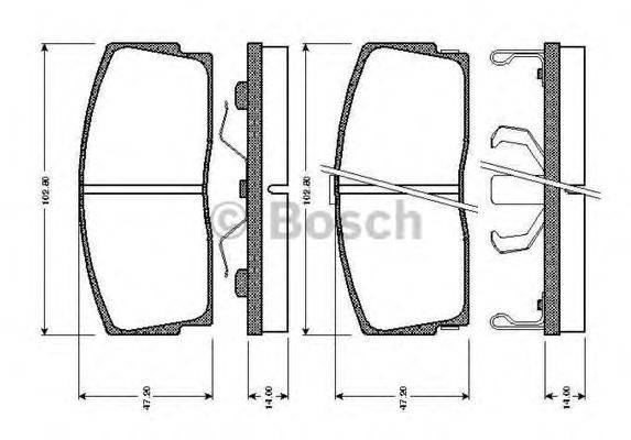 BOSCH 0986TB2132 Комплект гальмівних колодок, дискове гальмо