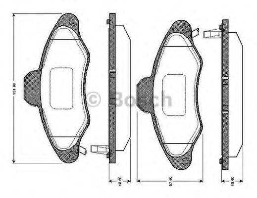 BOSCH 0986TB2185 Комплект гальмівних колодок, дискове гальмо