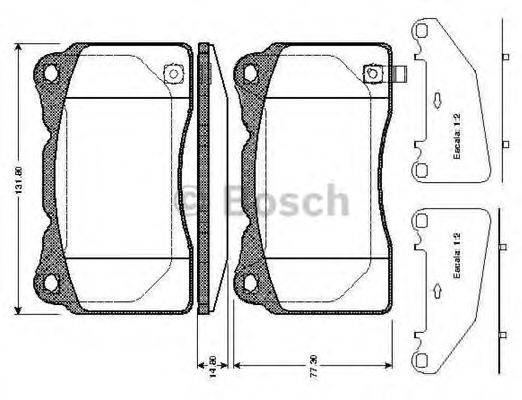 BOSCH 0986TB2773 Комплект гальмівних колодок, дискове гальмо