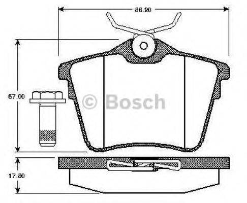 BOSCH 0986TB2881 Комплект гальмівних колодок, дискове гальмо