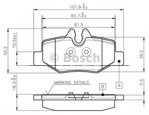 BOSCH 0986TB2883 Комплект гальмівних колодок, дискове гальмо