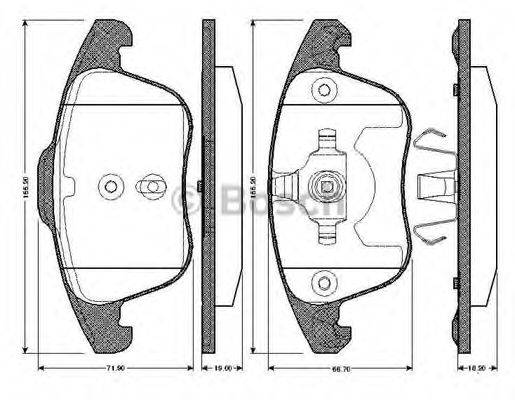 BOSCH 0986TB2950 Комплект гальмівних колодок, дискове гальмо