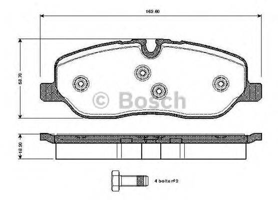 BOSCH 0986TB3022 Комплект гальмівних колодок, дискове гальмо