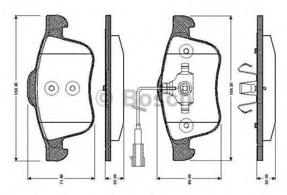 BOSCH 0986TB3031 Комплект гальмівних колодок, дискове гальмо