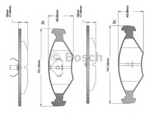 BOSCH F03B150221 Комплект гальмівних колодок, дискове гальмо