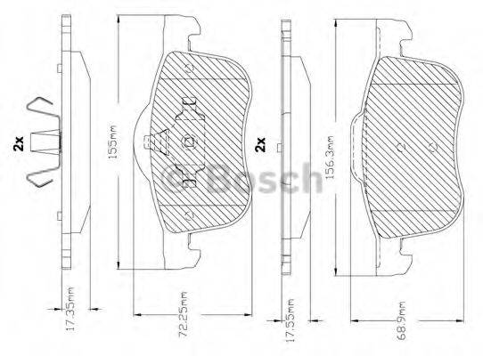 BOSCH F03B150290 Комплект гальмівних колодок, дискове гальмо