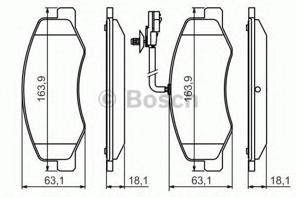 BOSCH 0986494499 Комплект гальмівних колодок, дискове гальмо